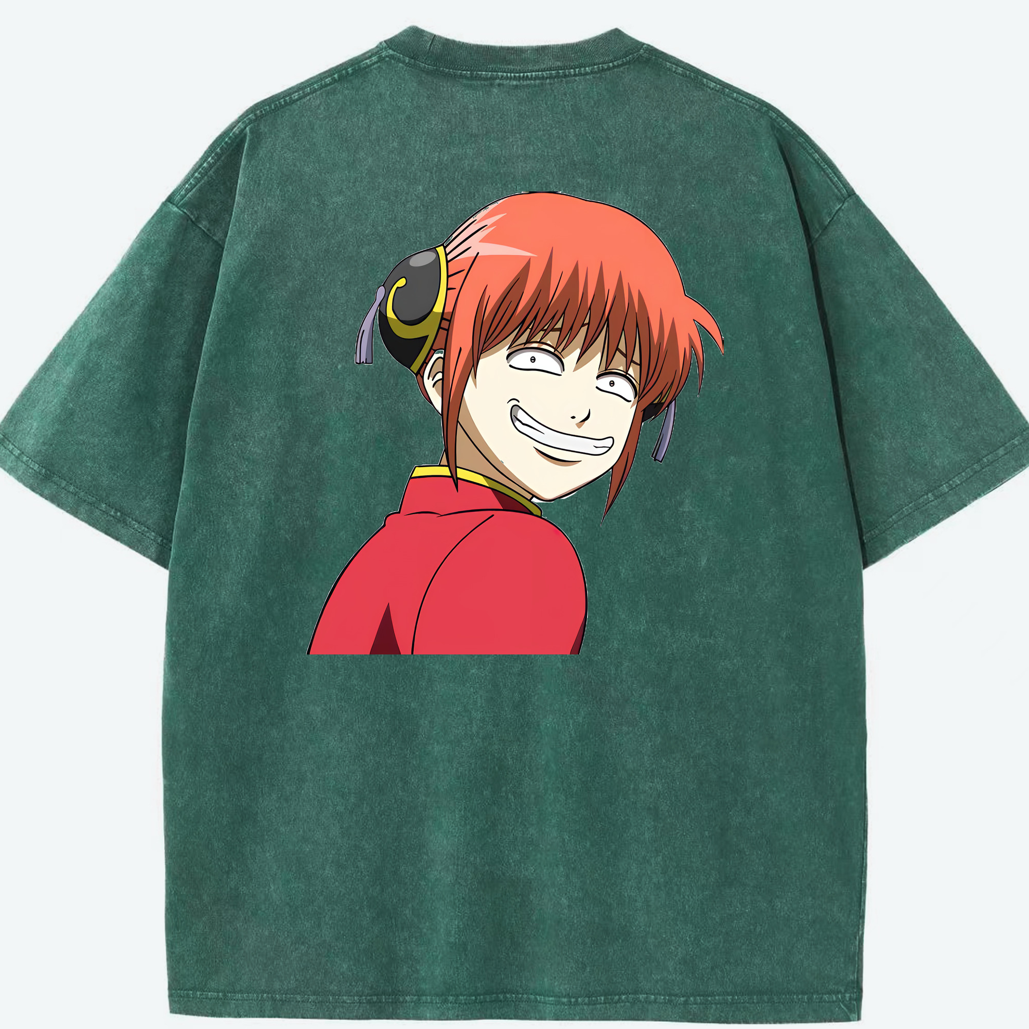 （画像用） ぎんたま 坂田銀時（さかたぎんとき） 神楽 志村新八（しむら しんぱち） GINTAMA Sakata Gintoki Kagura Shimura Shinpachi 綿100% ヴィンテージ風 半袖Tシャツ（背面プリント）